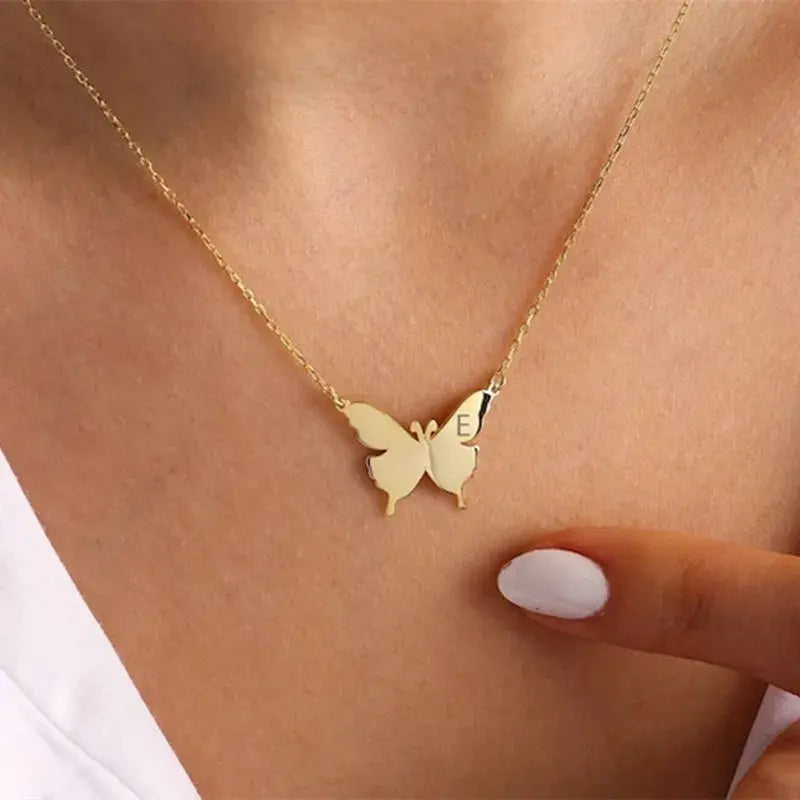 Collier avec lettres initiales papillon Valentine Housse