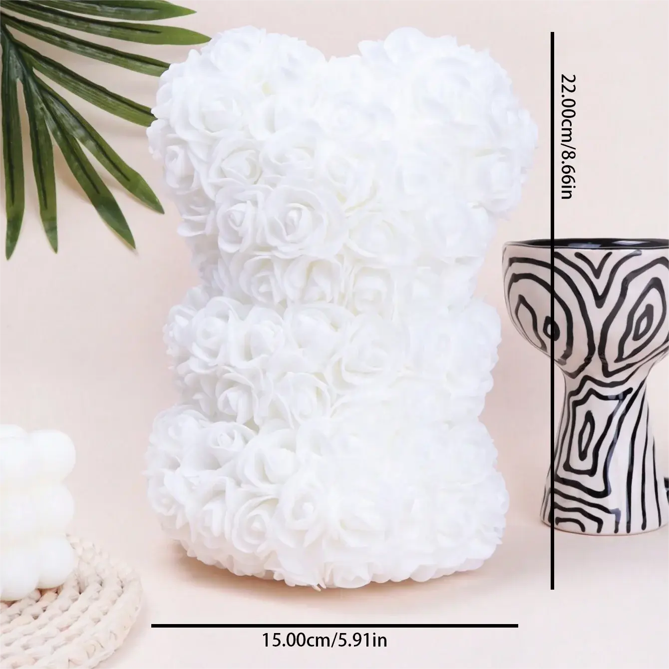 Ours en Roses Artificielles Valentine Housse